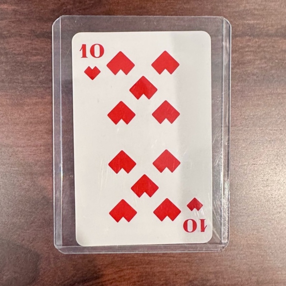 Prada Beauty Playing Card (10 of Hearts) in Protective Sleeve